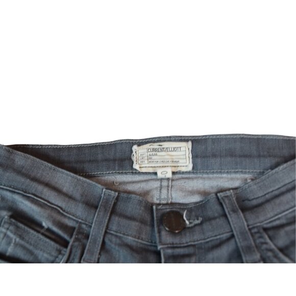 Current Elliott Women's Distressed Skinny Jeans Size 24 Gray Mid-Rise Denim Pant - Picture 2 of 9